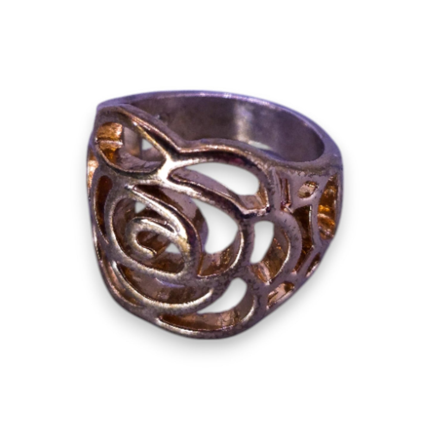 Gold Tone Nature Inspired Rose Ring