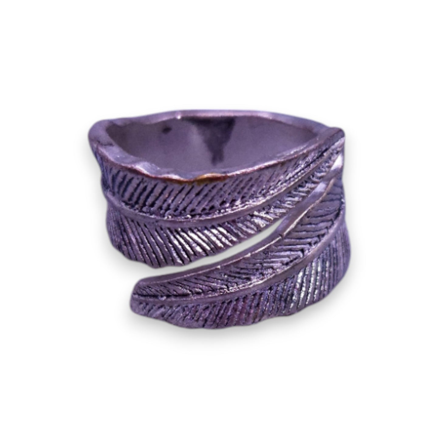 Silver Tone Nature Inspired Leaf Ring
