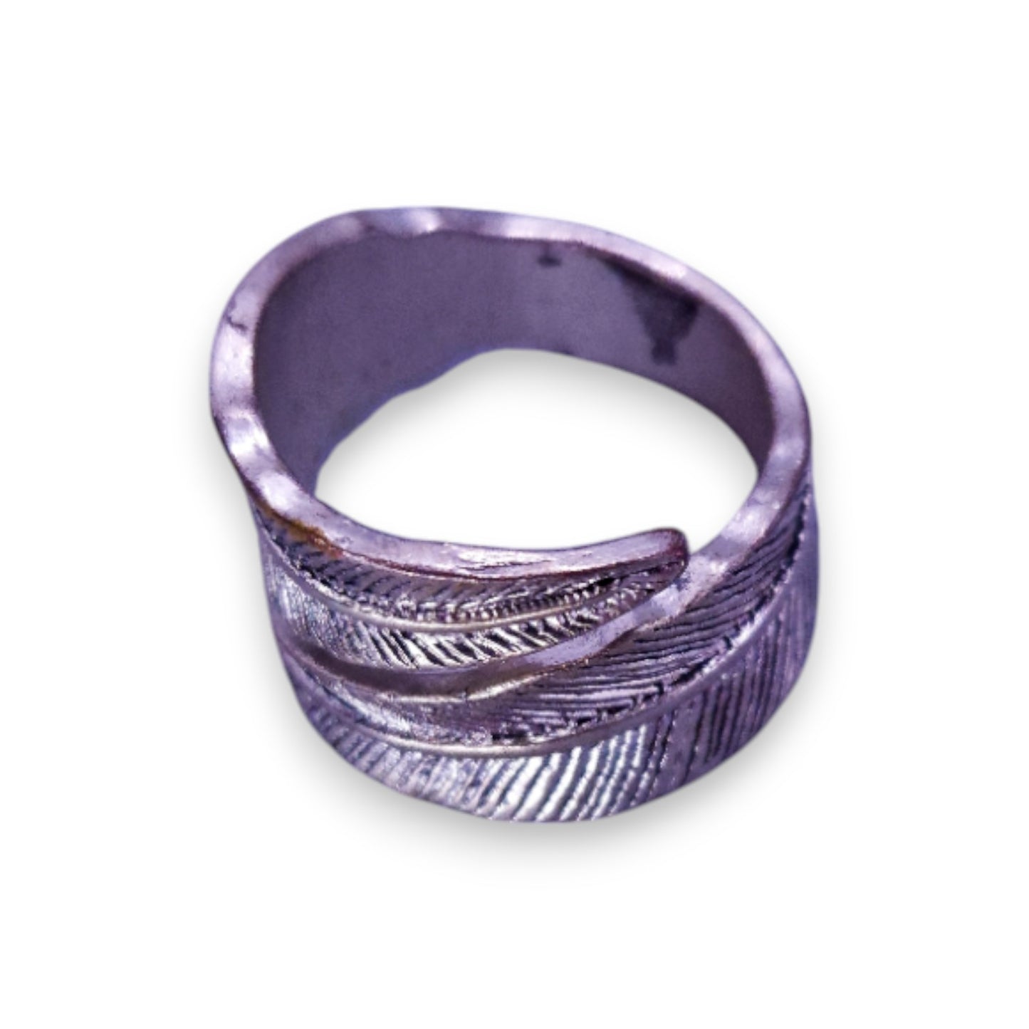Silver Tone Nature Inspired Leaf Ring