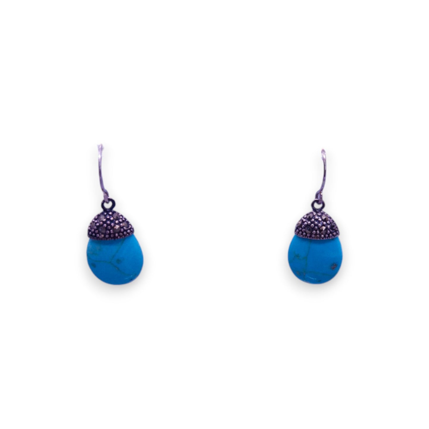 Silver Tone Turquoise Classic Earrings