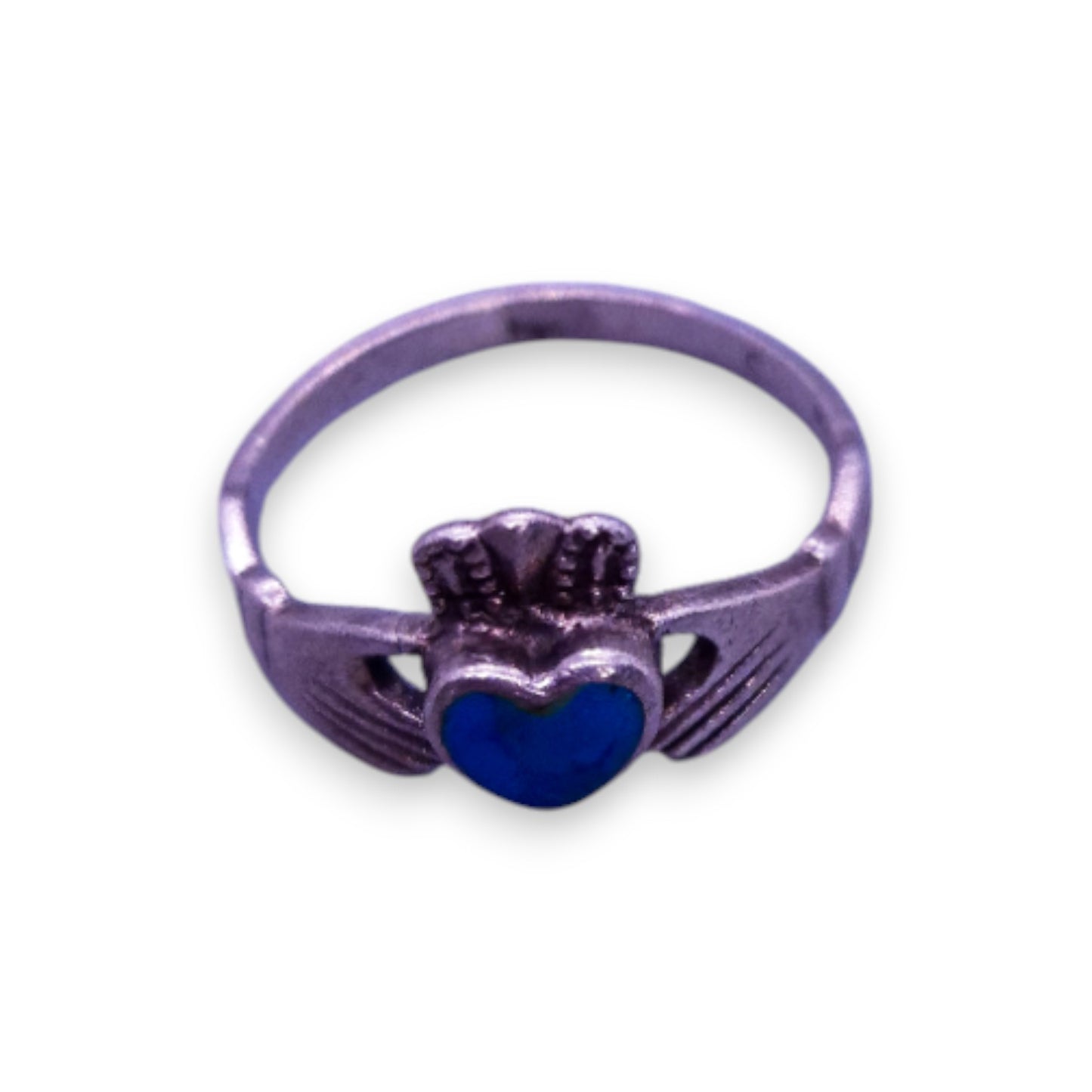 Sterling Silver Enamelled Vintage Claddagh Ring