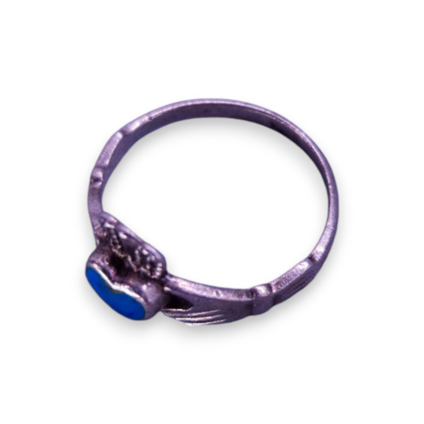 Sterling Silver Enamelled Vintage Claddagh Ring