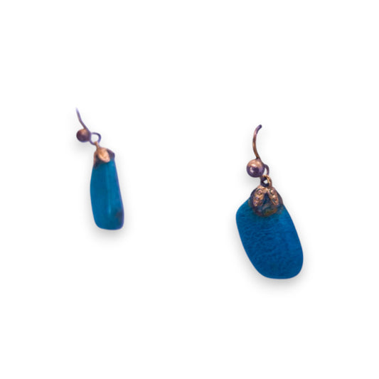 Gold Tone Possible Turquoise Classic Earrings