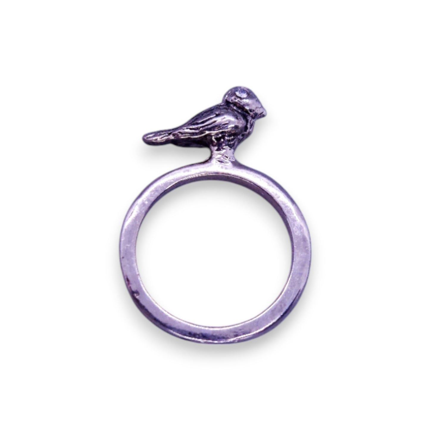 Silver Tone Nature Inspired Bird Ring