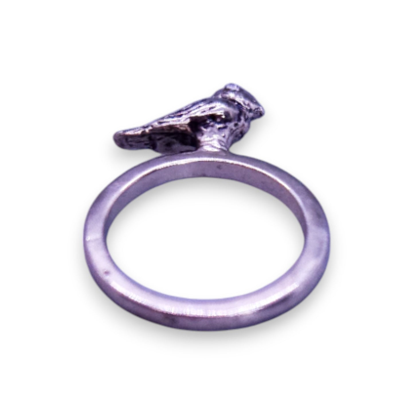 Silver Tone Nature Inspired Bird Ring