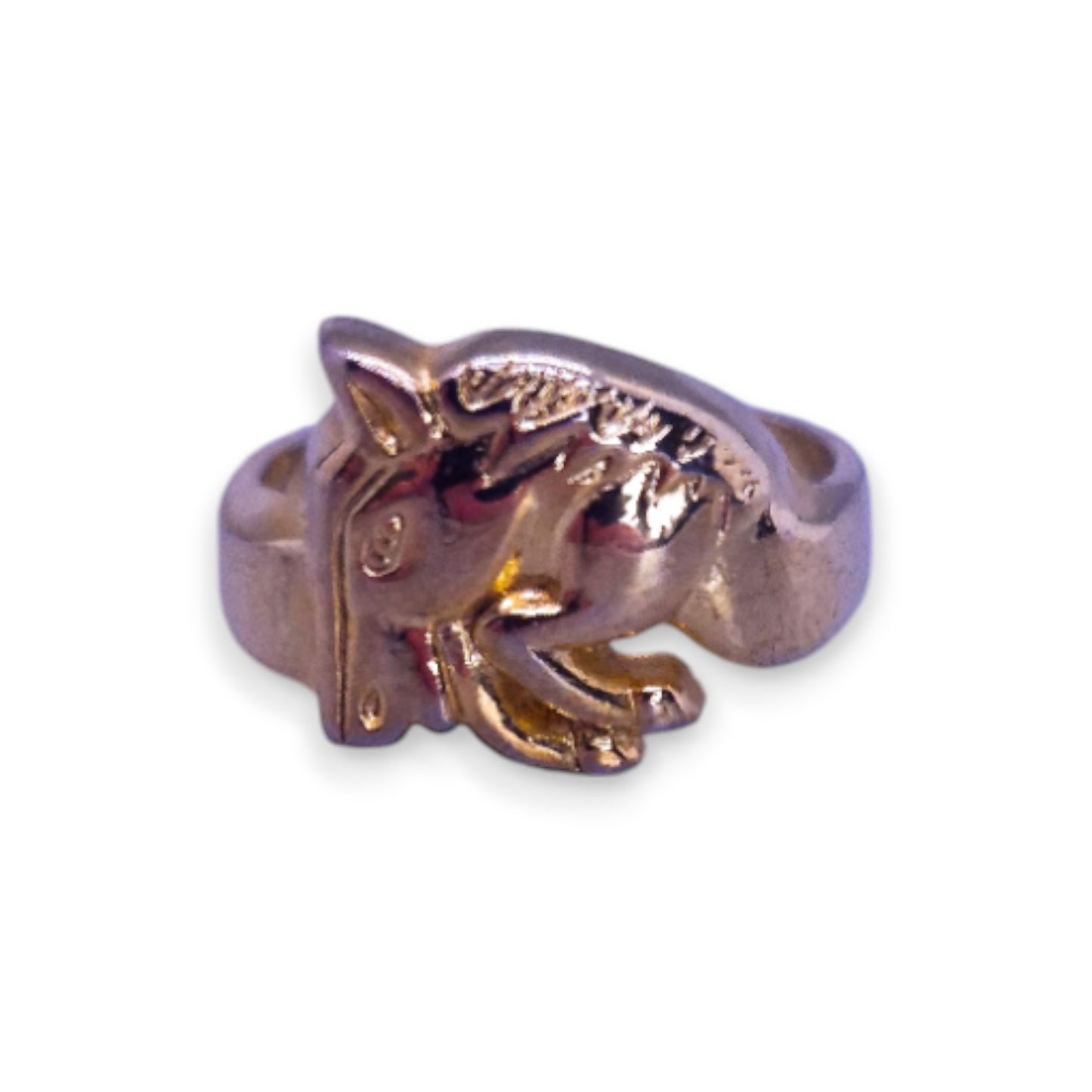 Gold Tone Nature Inspired Horse Ring