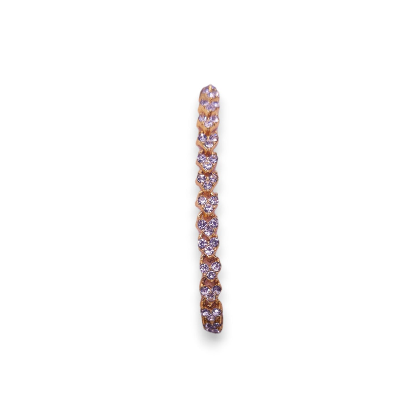 Gold Tone Cubic Zirconia Romantic Hearts Bracelet