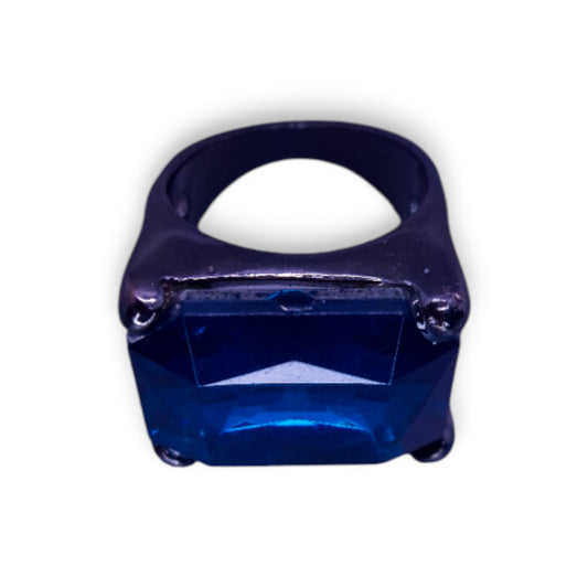 Metal Blue Stone Statement Ring