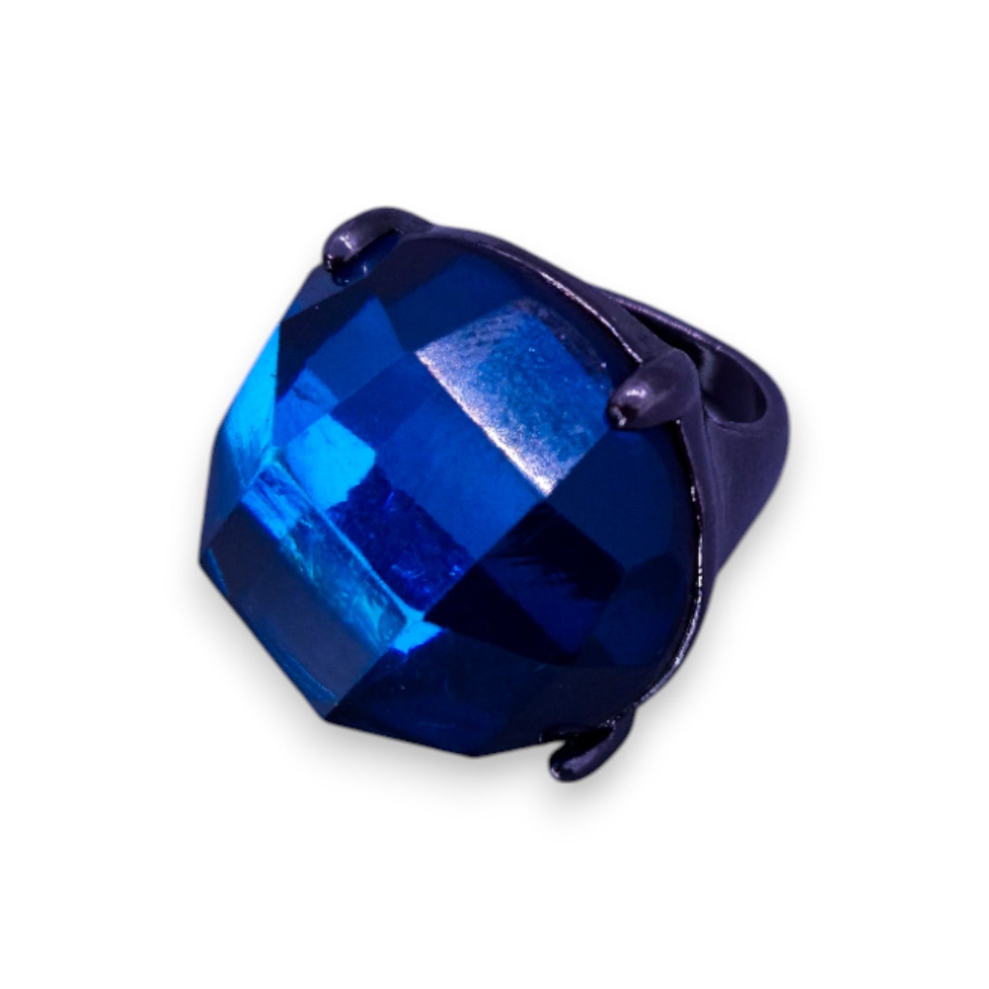 Metal Blue Stone Statement Ring