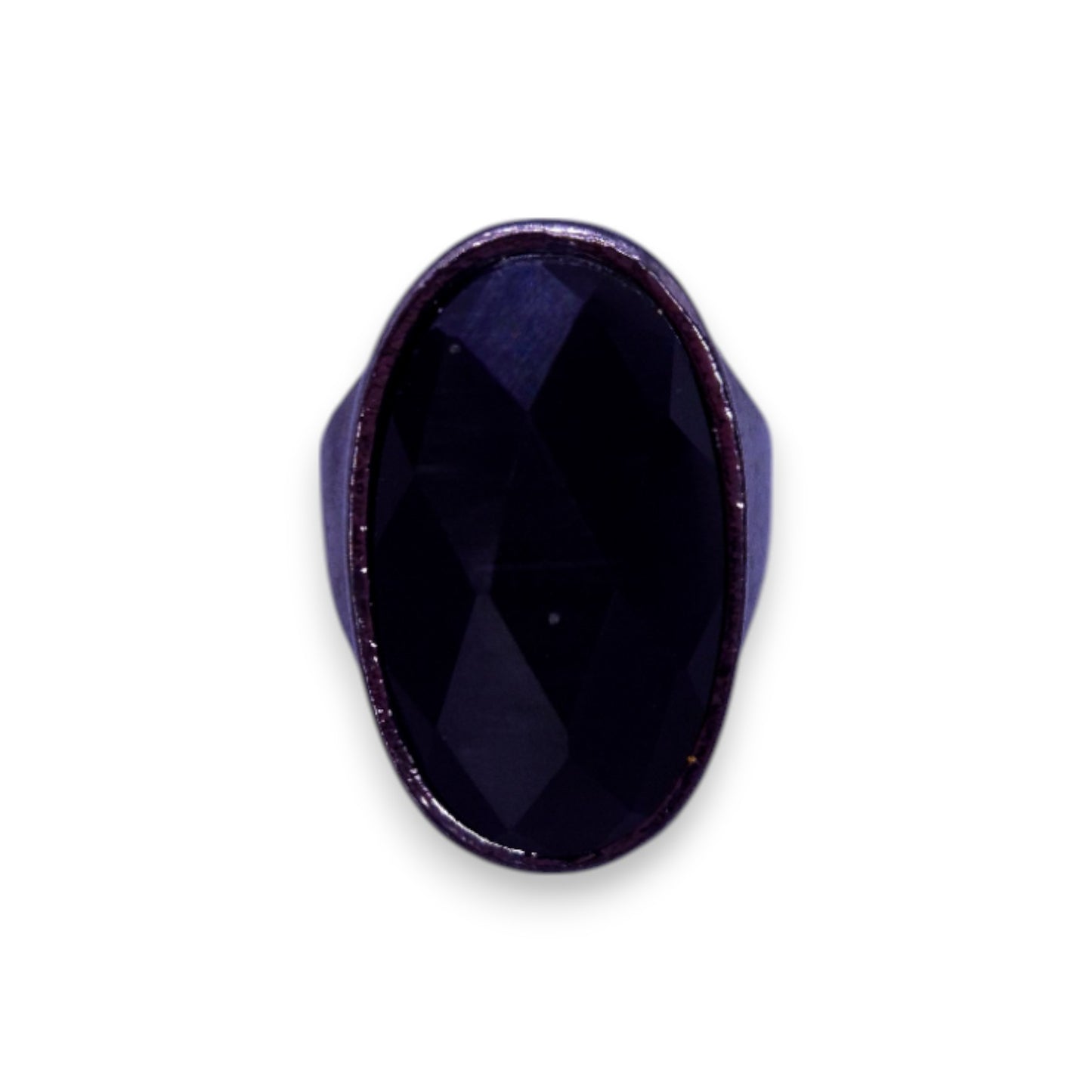 Metal Black Stone Statement Ring