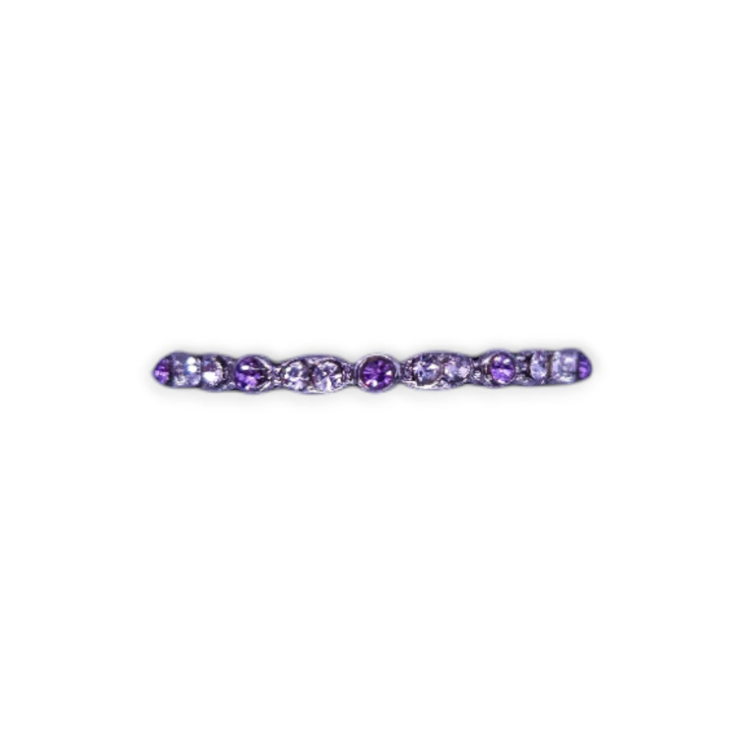 Silver Tone Clear & Purple Cubic Zirconia Classic Ring