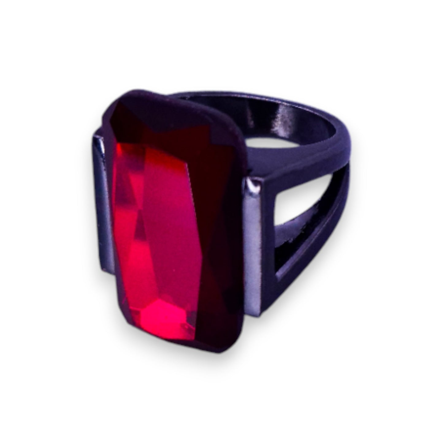 Metal Red Stone Statement Ring