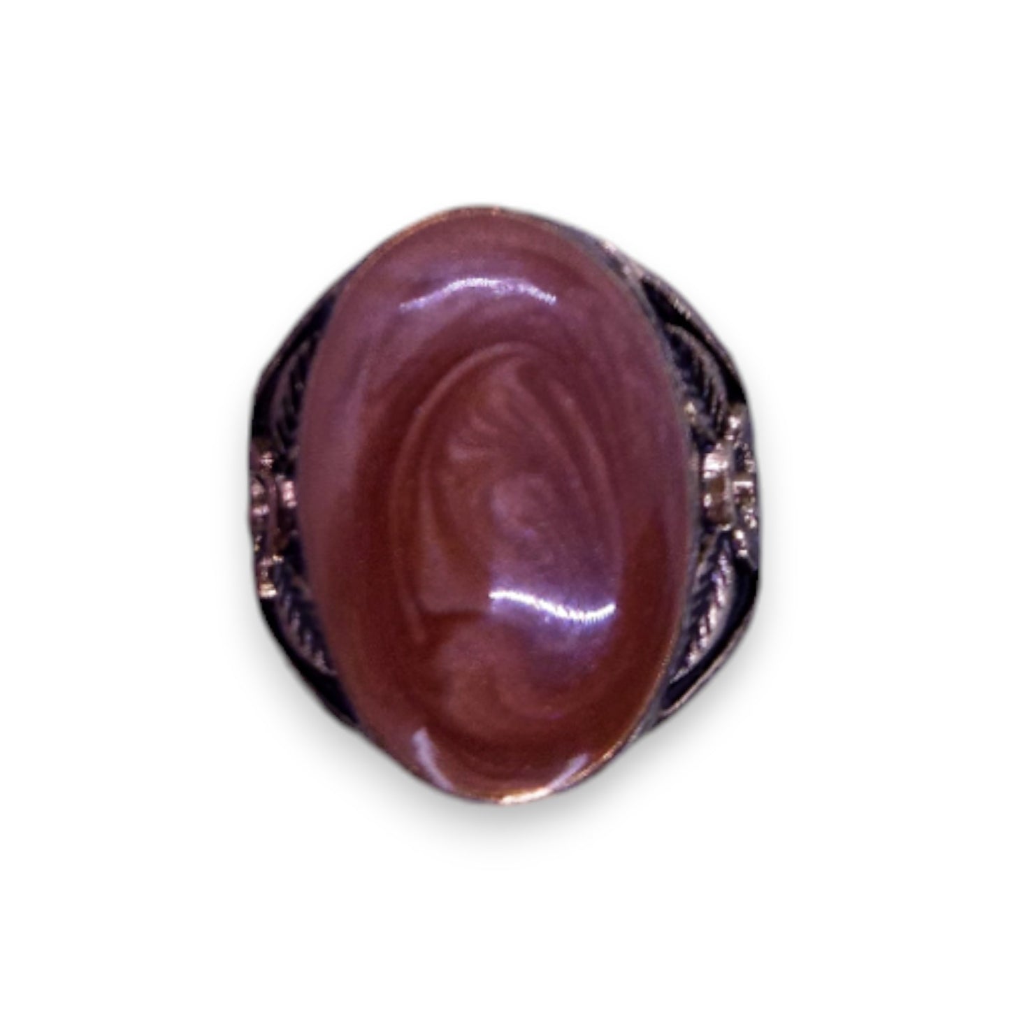 Metal Brown Paste Statement Ring