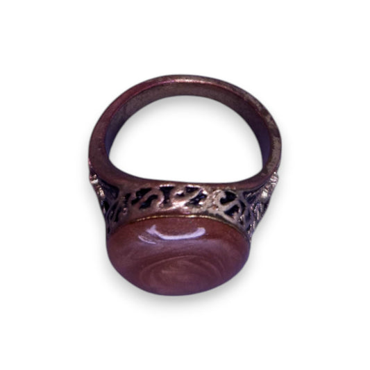 Metal Brown Paste Statement Ring