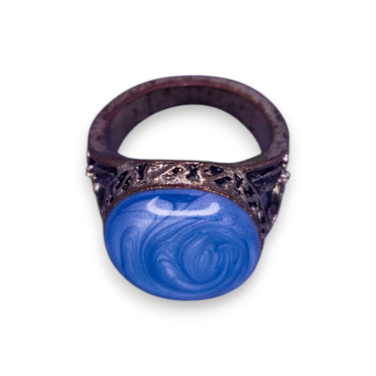 Metal Blue Paste Statement Ring