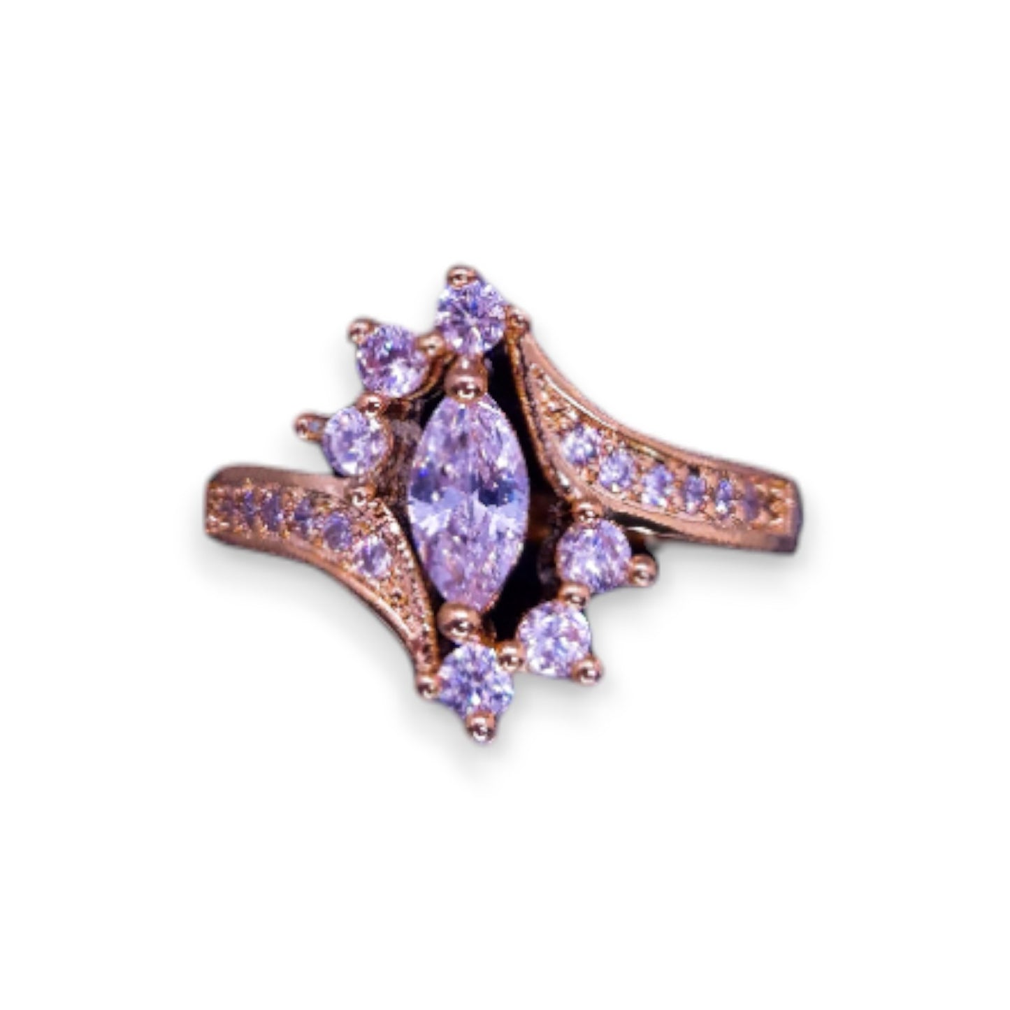 Gold Tone Cubic Zirconia Classic Ring