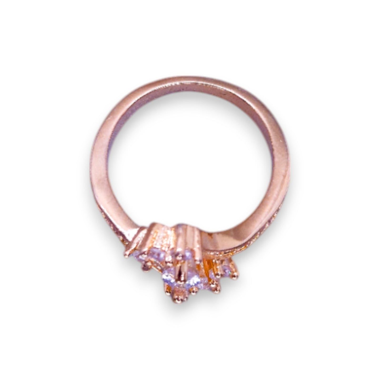 Gold Tone Cubic Zirconia Classic Ring