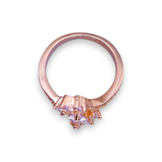 Gold Tone Cubic Zirconia Classic Ring