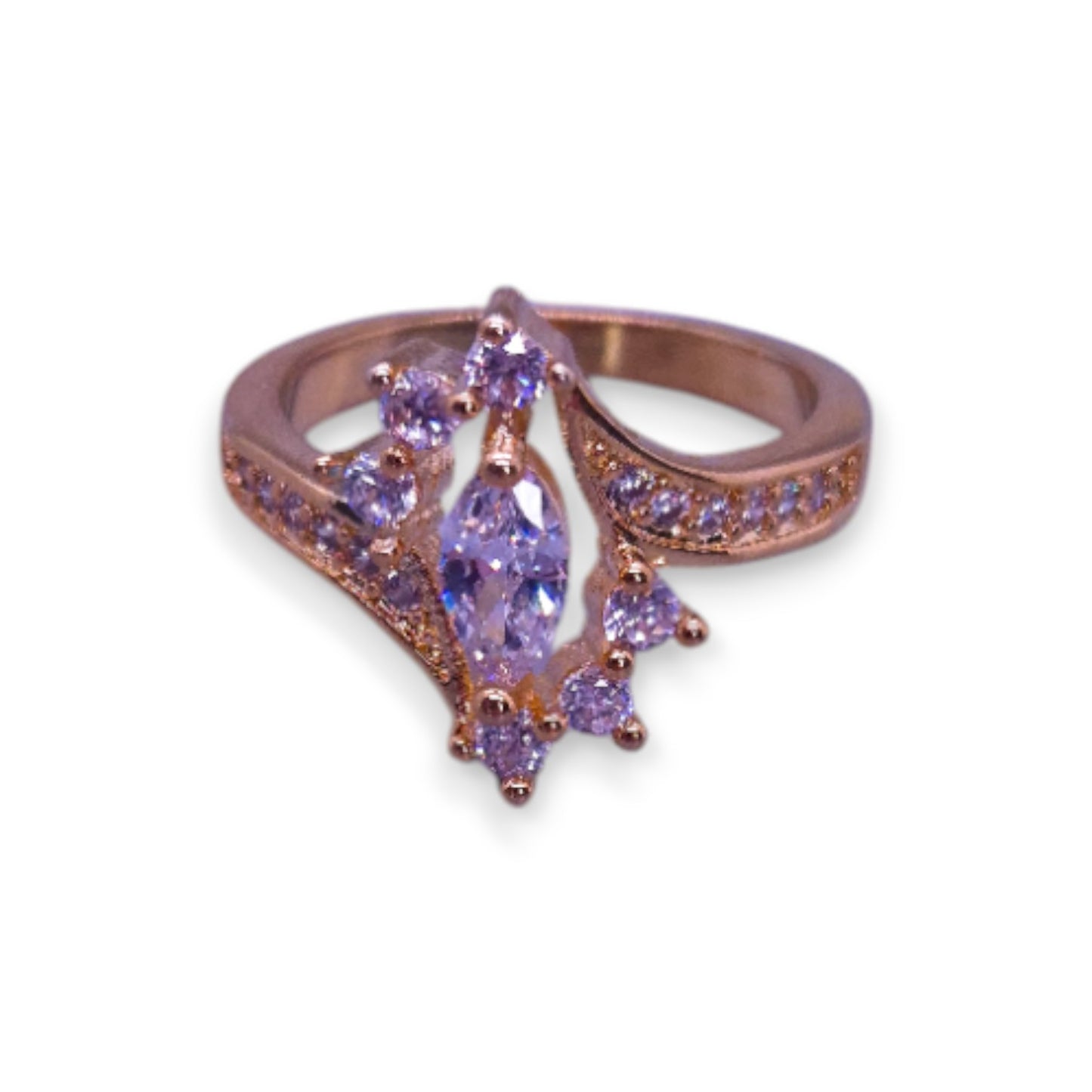 Gold Tone Cubic Zirconia Classic Ring