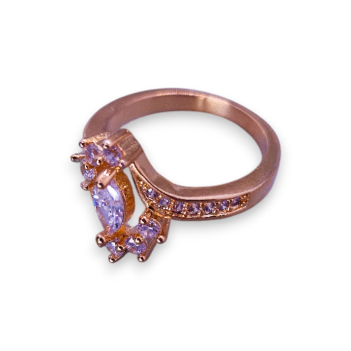 Gold Tone Cubic Zirconia Classic Ring