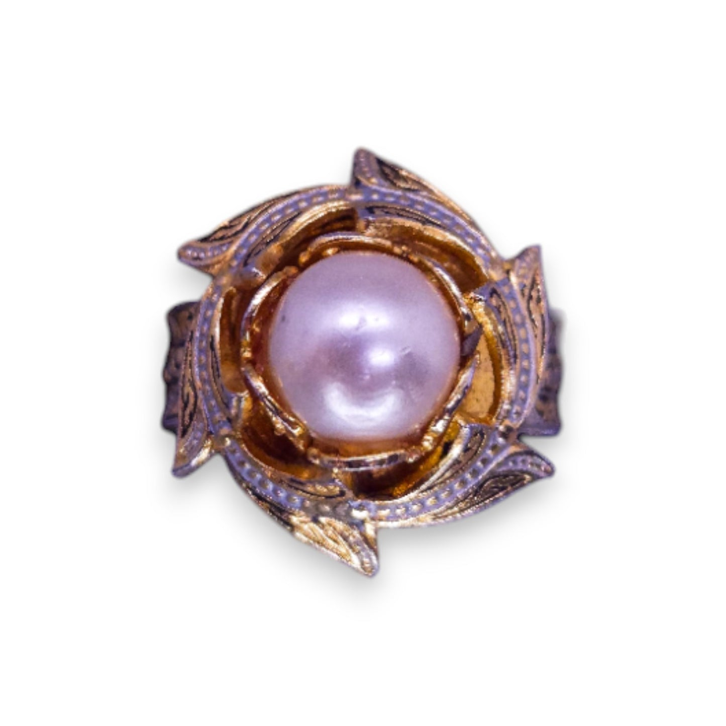 Gold Tone Pearl Vintage Ring