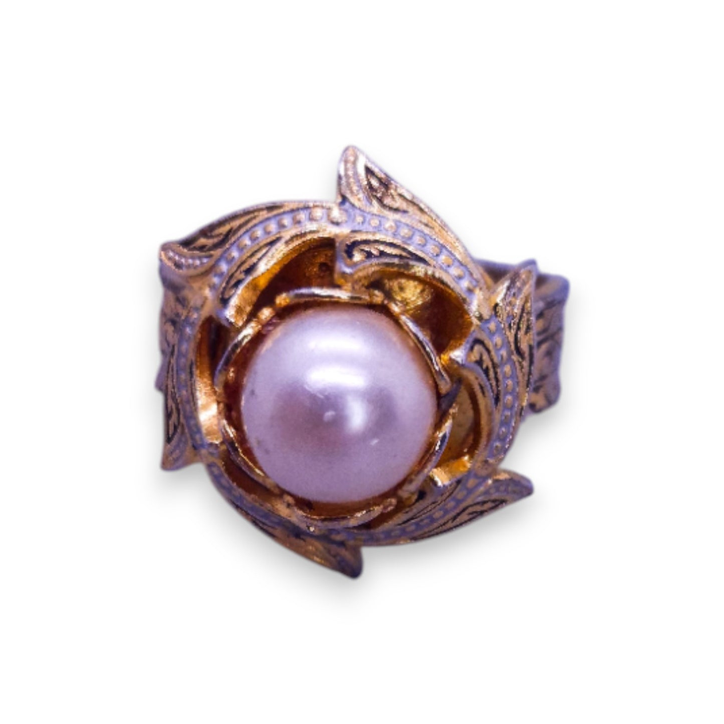Gold Tone Pearl Vintage Ring