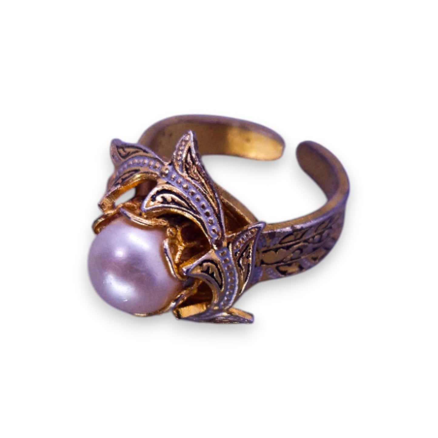 Gold Tone Pearl Vintage Ring