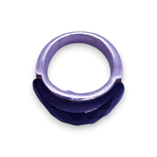 Silver Tone Purple Stone Statement Ring