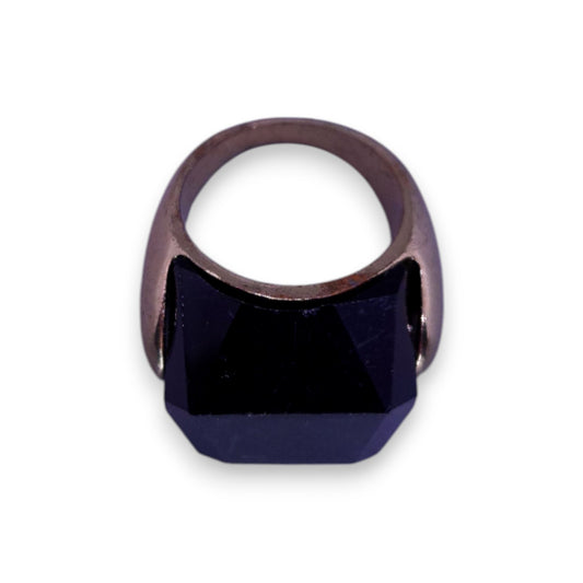 Gold Tone Black Stone Statement Ring