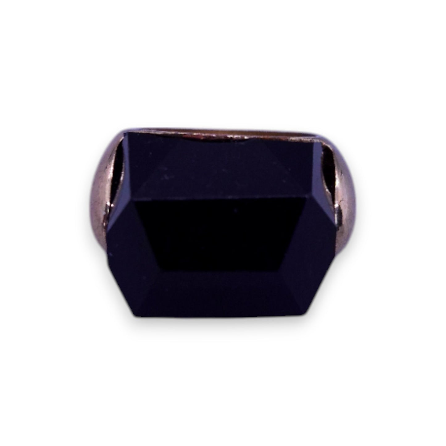 Gold Tone Black Stone Statement Ring