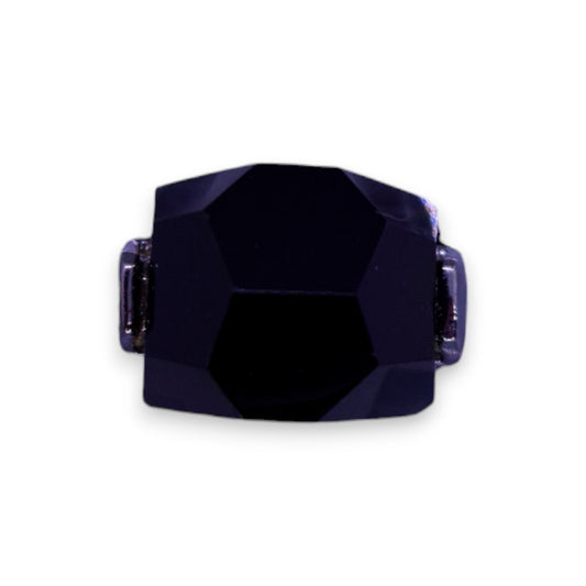 Metal Black Glass Stone Statement Ring