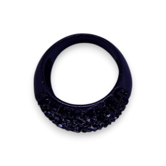 Metal Black Cubic Zirconia Statement Ring