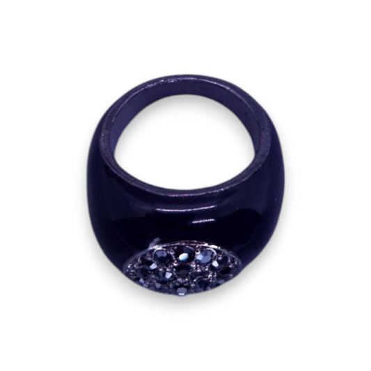 Metal Black Cubic Zirconia Statement Ring