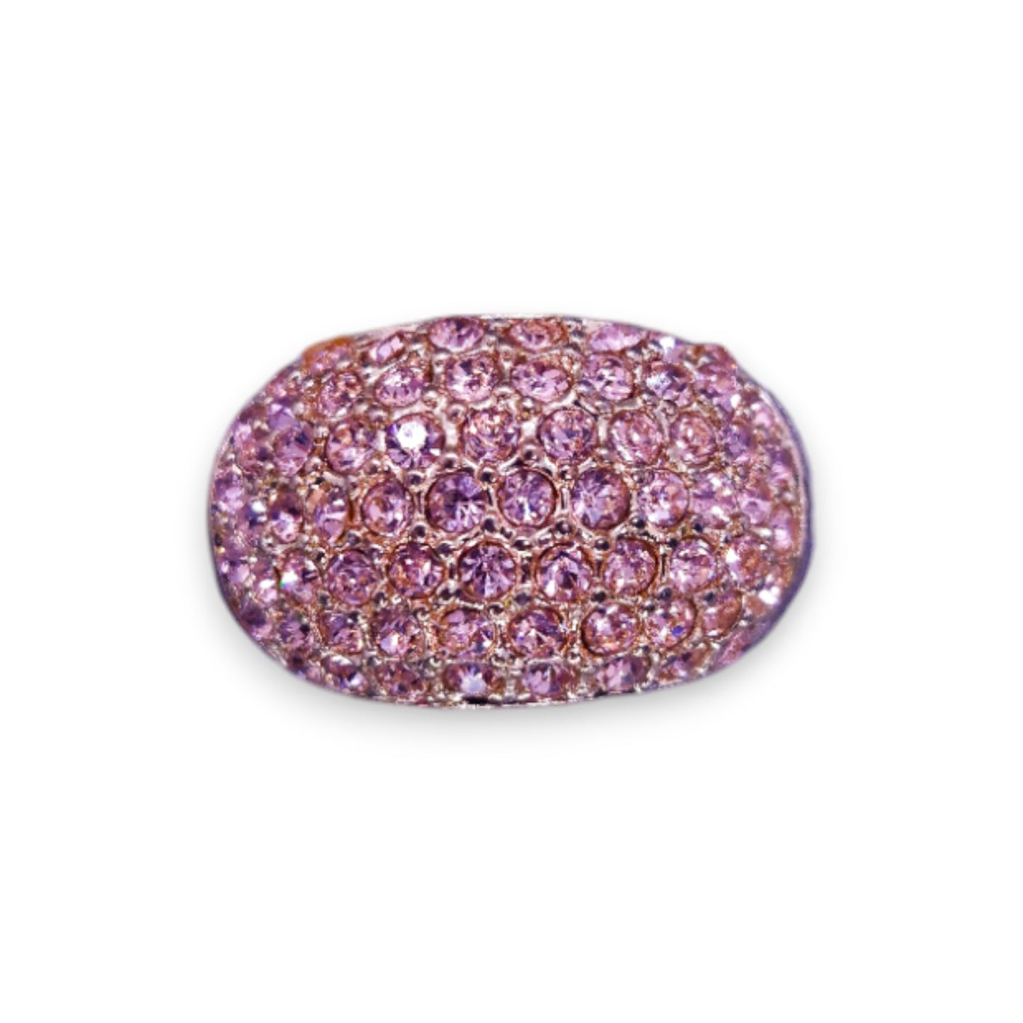 Gold Tone Pink Cubic Zirconia Statement Ring