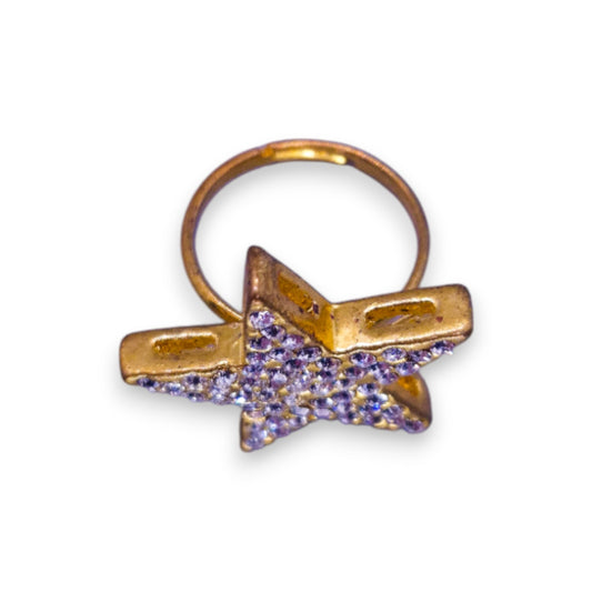 Gold Tone Cubic Zirconia Statement Ring
