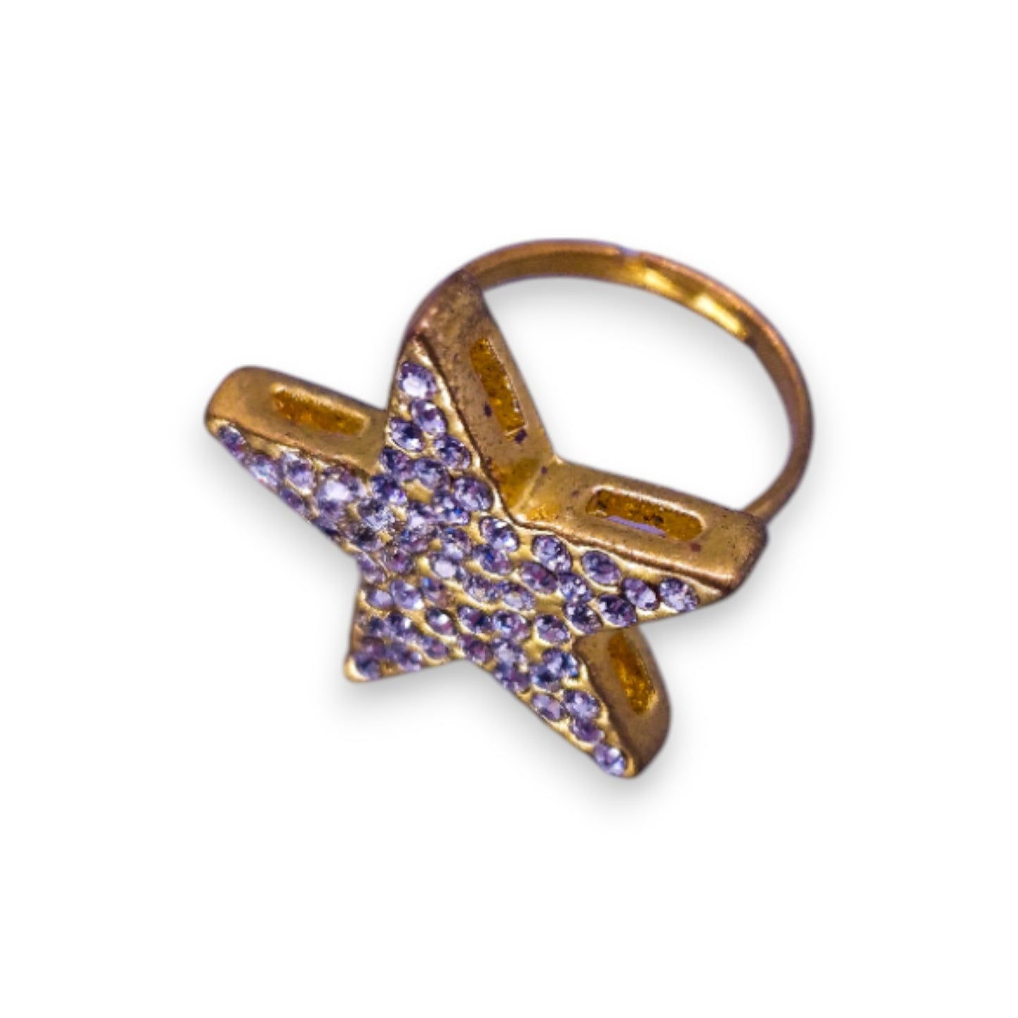 Gold Tone Cubic Zirconia Statement Ring