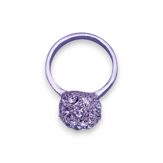 Silver Tone Clear Cubic Zirconia Classic Ring