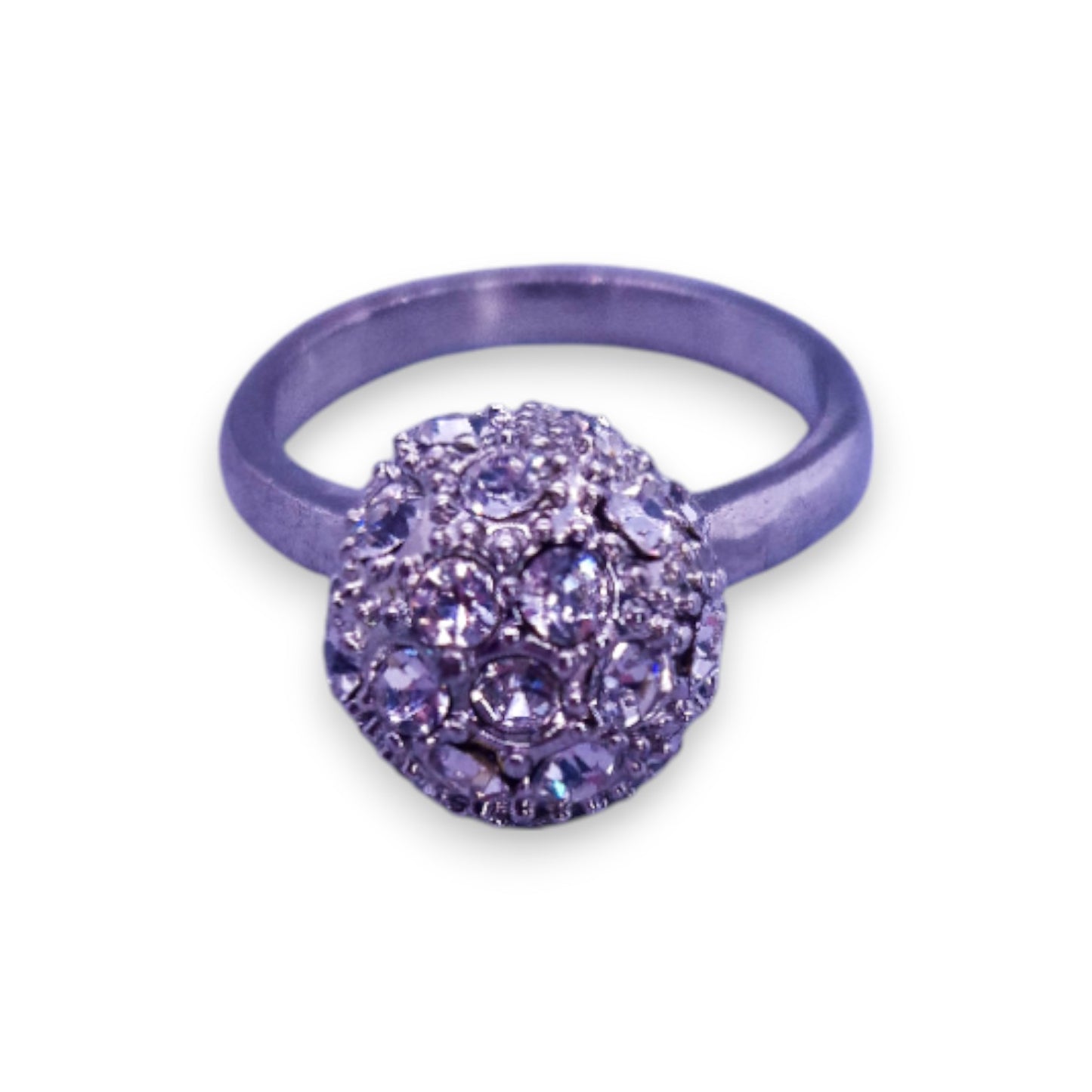 Silver Tone Clear Cubic Zirconia Classic Ring