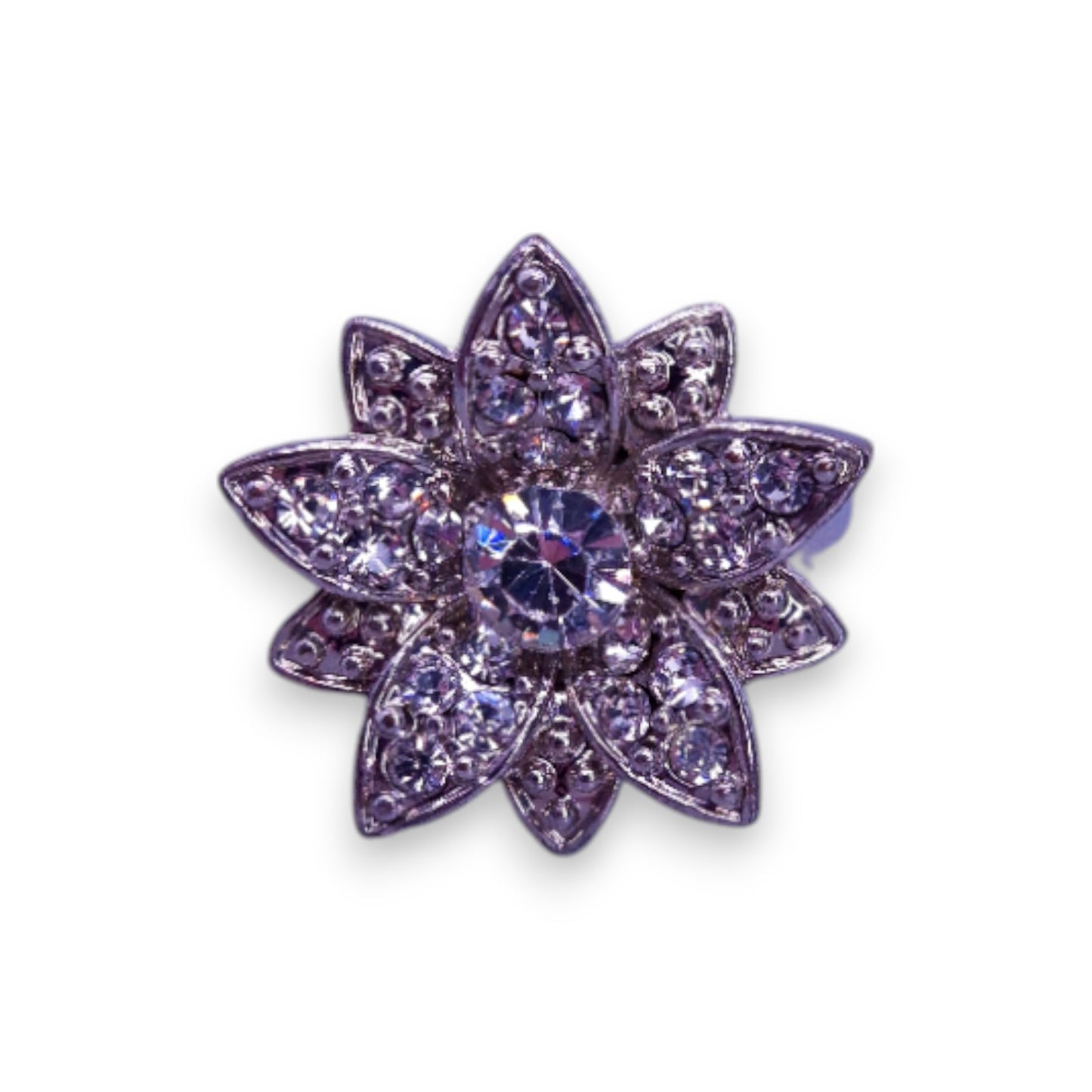 Silver Tone Clear Cubic Zirconia Statement Ring