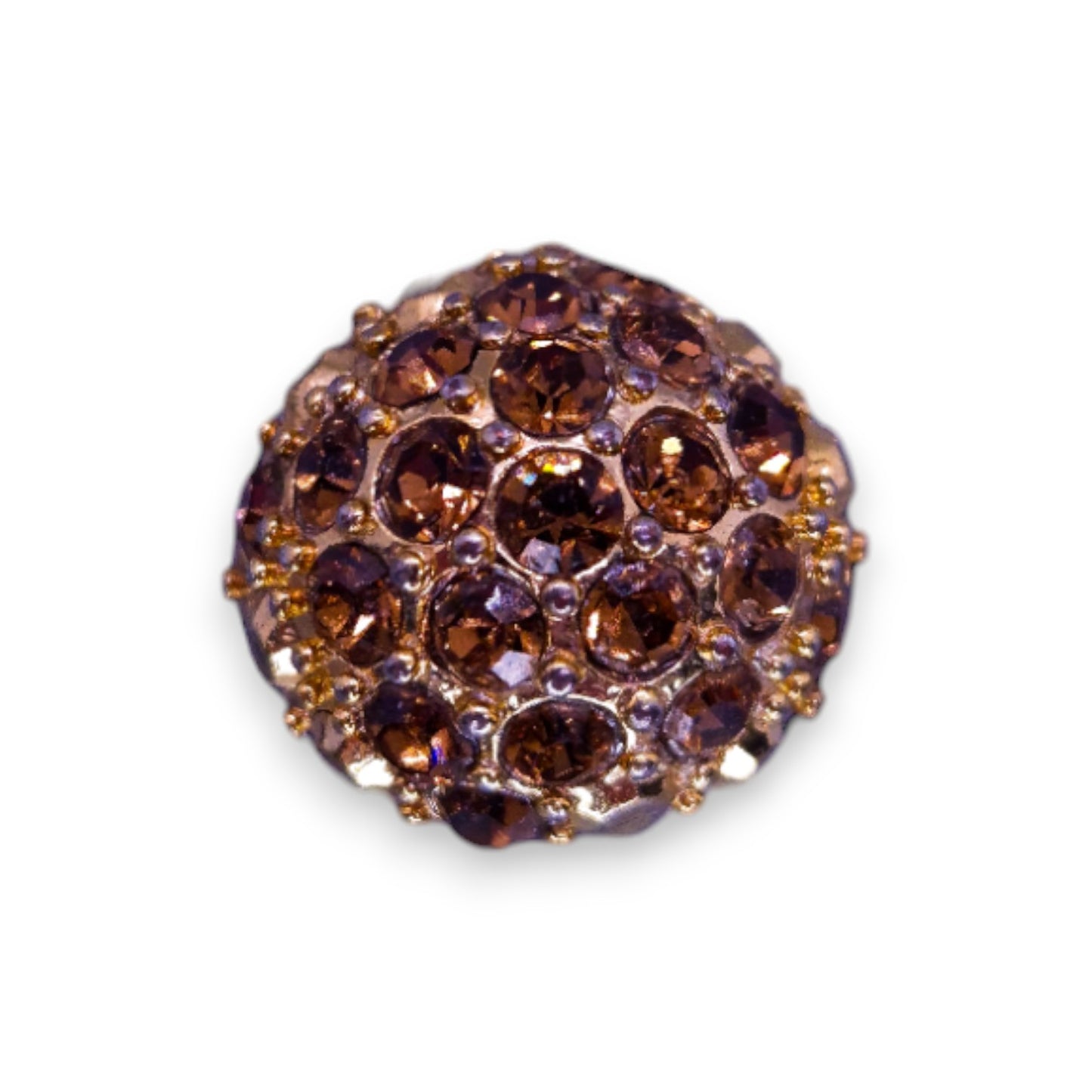 Gold Tone Brown Cubic Zirconia Statement Ring