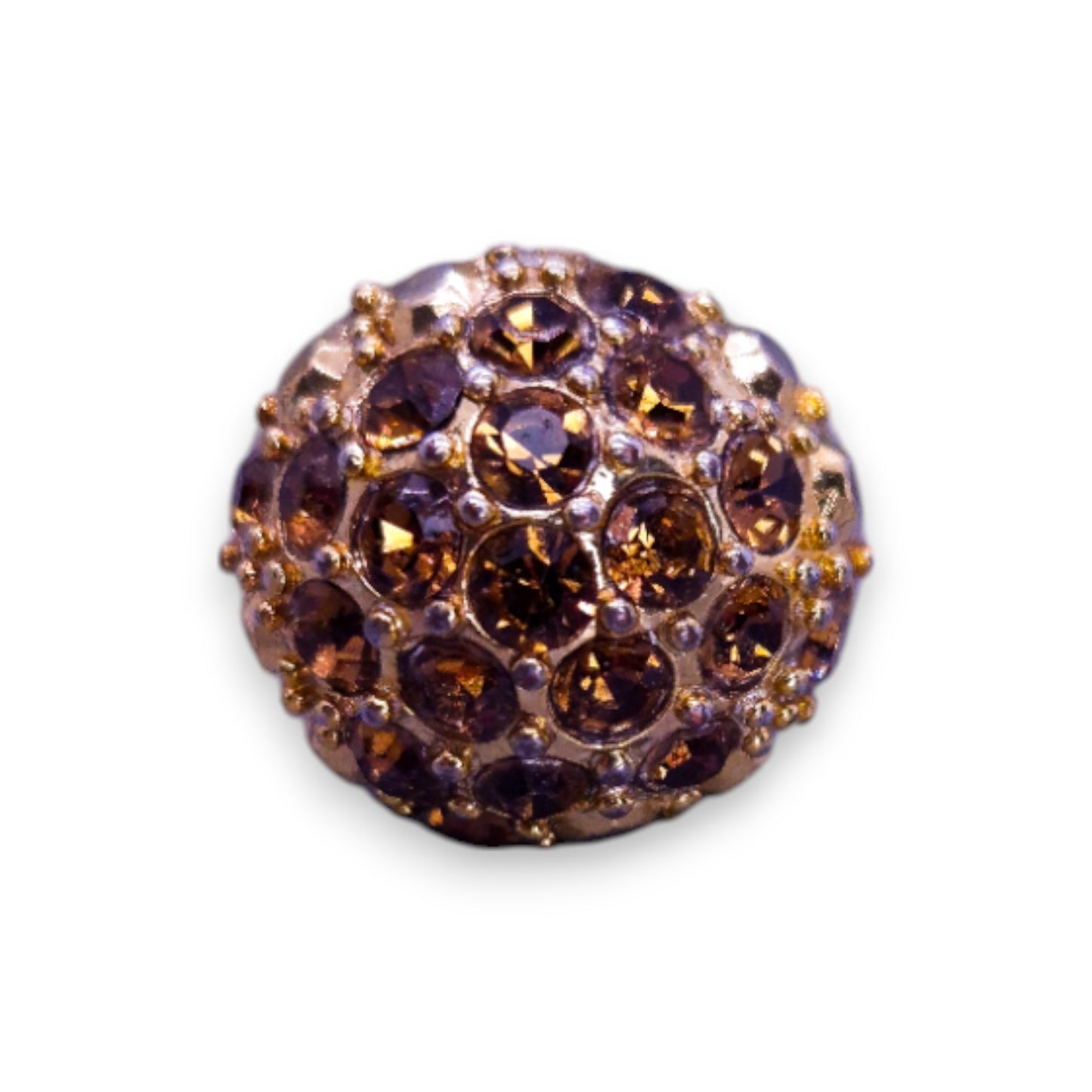 Gold Tone Brown Cubic Zirconia Statement Ring