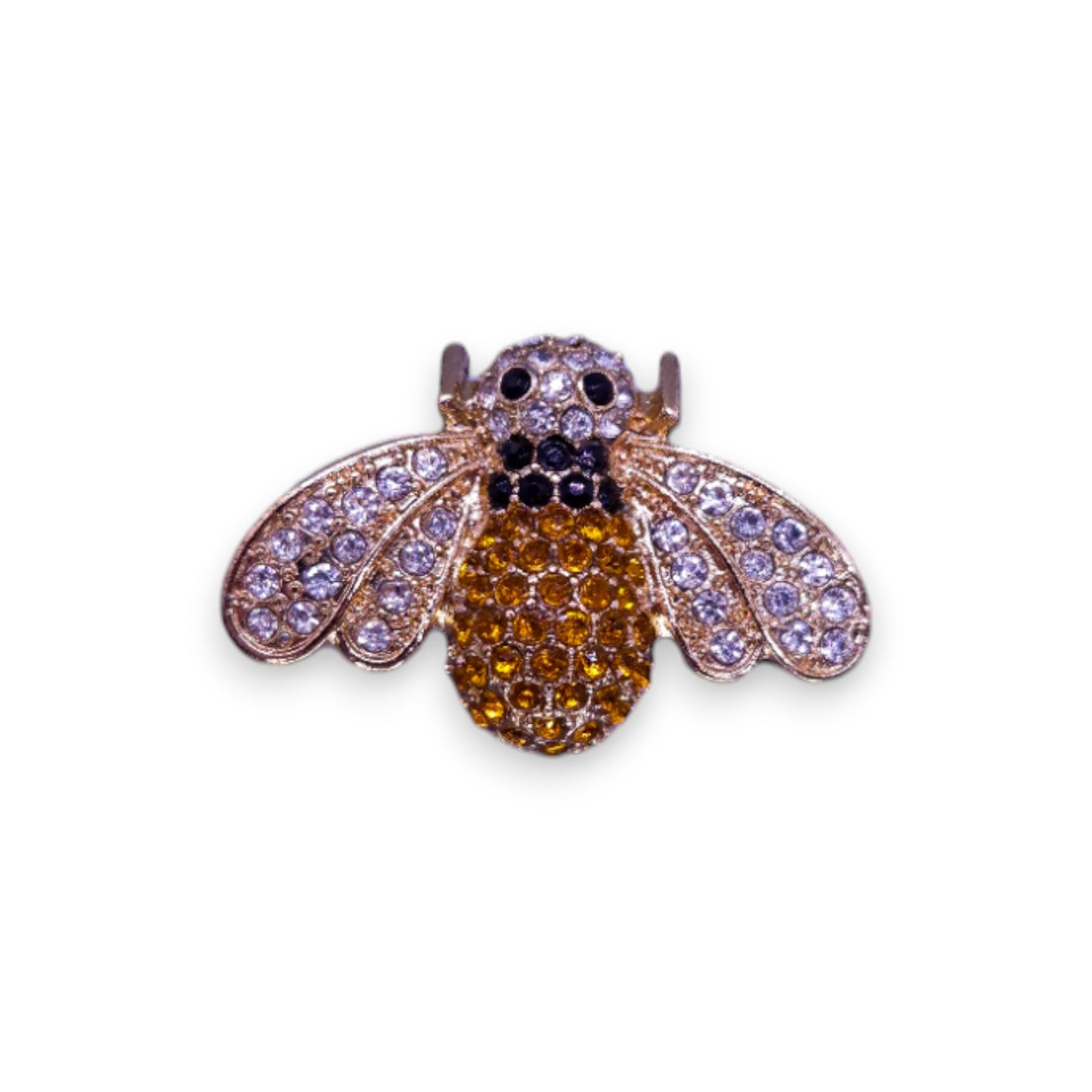 Gold Tone Yellow, Black & Clear Cubic Zirconia Nature Inspired Ring