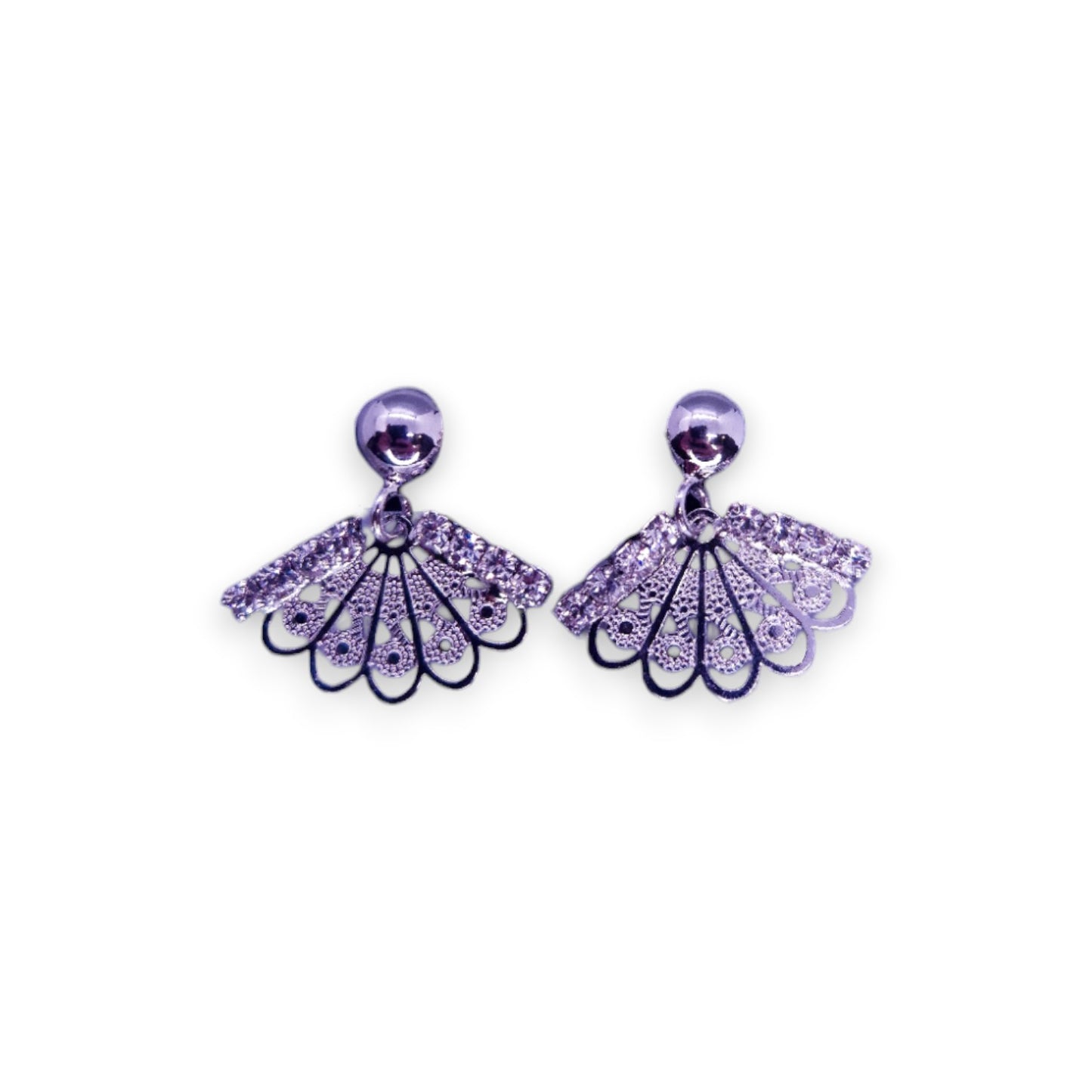 Silver Tone Cubic Zirconia Classic Earrings