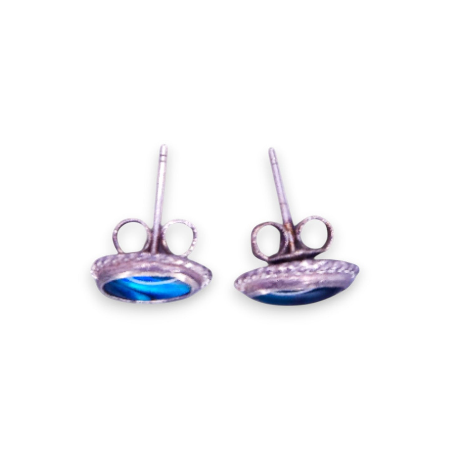 Sterling Silver Paua Shell Vintage Earrings