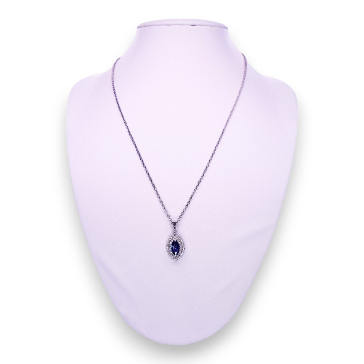 Sterling Silver, Amethyst, & Cubic Zirconia Classic Necklace