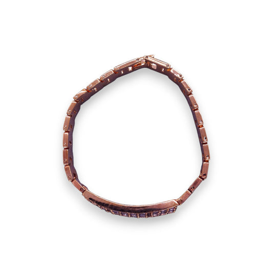 Rose Gold Tone Clear Cubic Zirconia Classic Bracelet