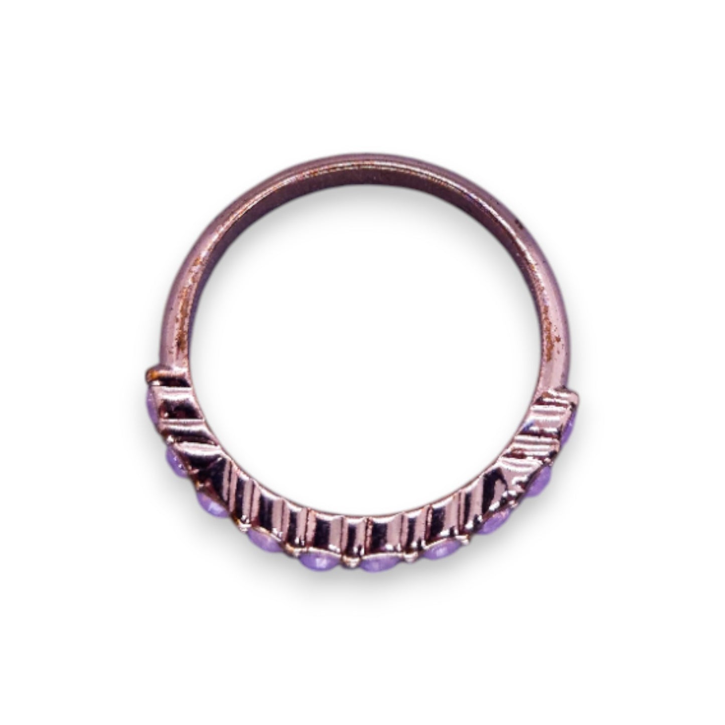 Gold Tone Pink Cubic Zirconia Classic Ring