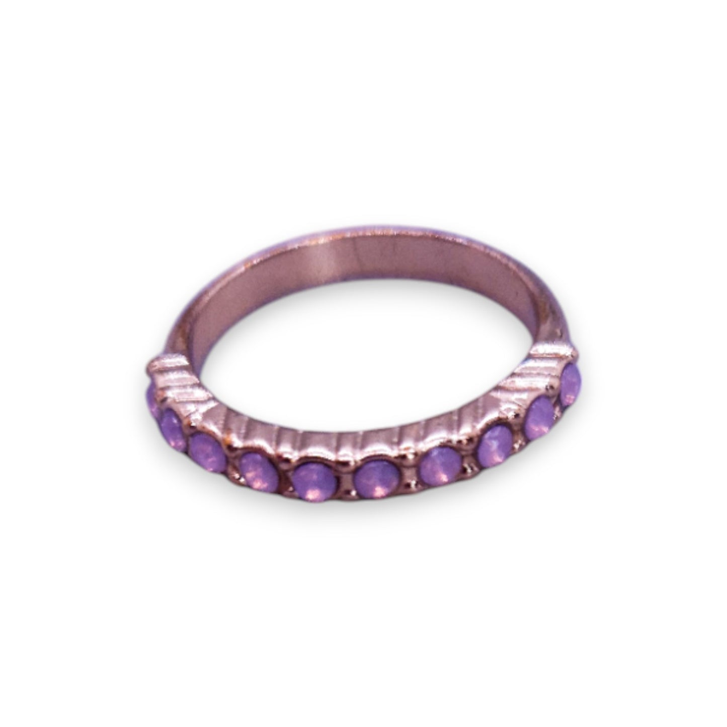 Gold Tone Pink Cubic Zirconia Classic Ring