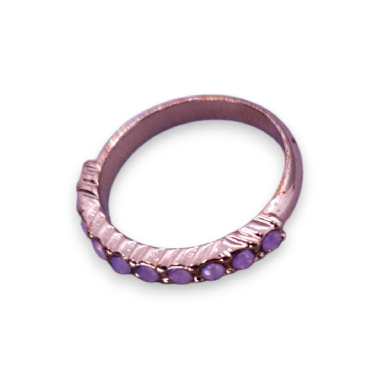 Gold Tone Pink Cubic Zirconia Classic Ring