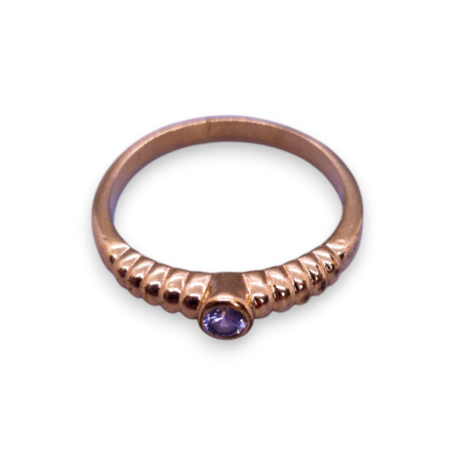 Gold Tone Cubic Zirconia Classic Ring